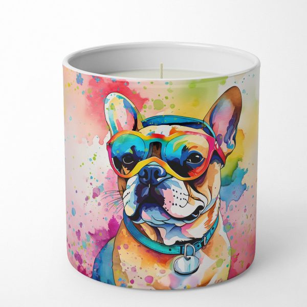 French Bulldog Hippie Dawg Decorative Soy Candle For Sale