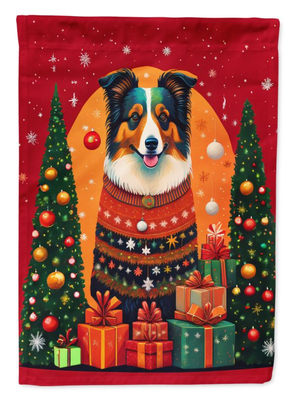 Collie Holiday Christmas House Flag Hot on Sale