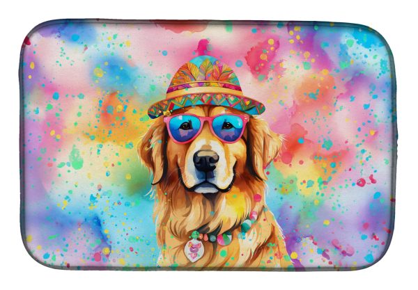 Golden Retriever Hippie Dawg Dish Drying Mat Hot on Sale