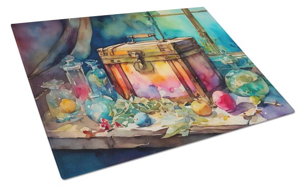 Treasure Chest Glass Cutting Board Large For Sale