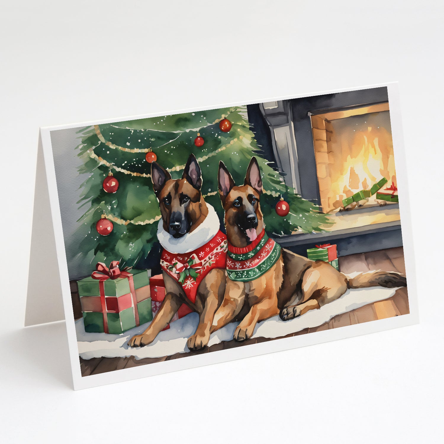 Belgian Malinois Cozy Christmas Greeting Cards Pack of 8 Online