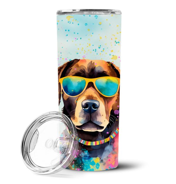Chocolate Labrador Hippie Dawg Stainless Steel Skinny Tumbler Supply