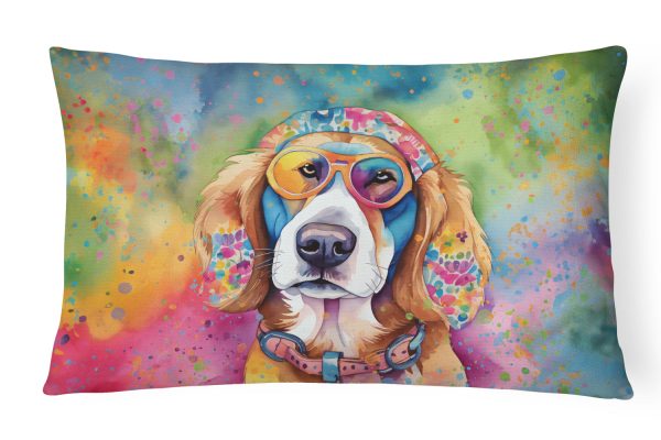 Hippie Dawg Fabric Decorative Pillow For Sale