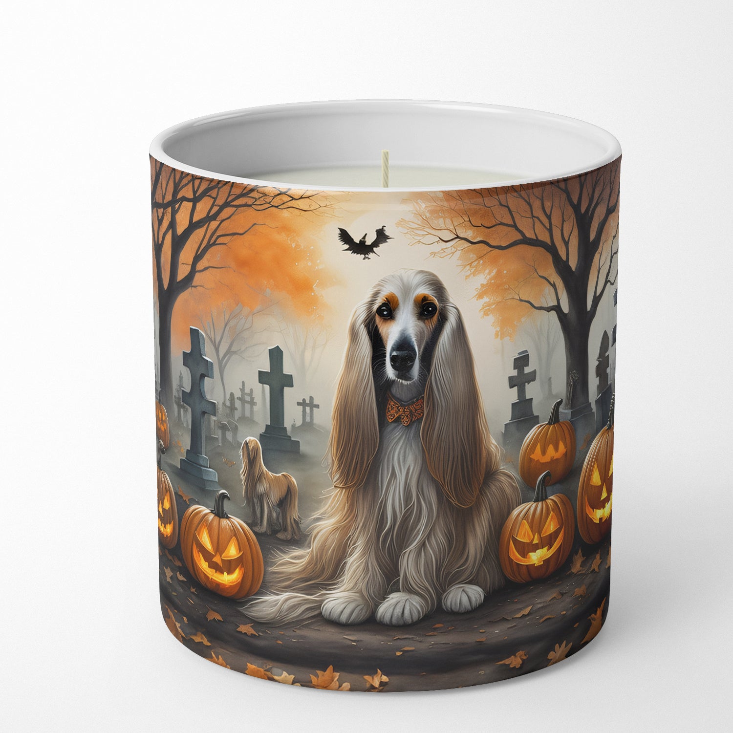 Afghan Hound Spooky Halloween Decorative Soy Candle Online now