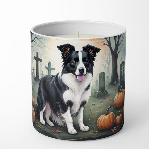 Border Collie Spooky Halloween Decorative Soy Candle Hot on Sale