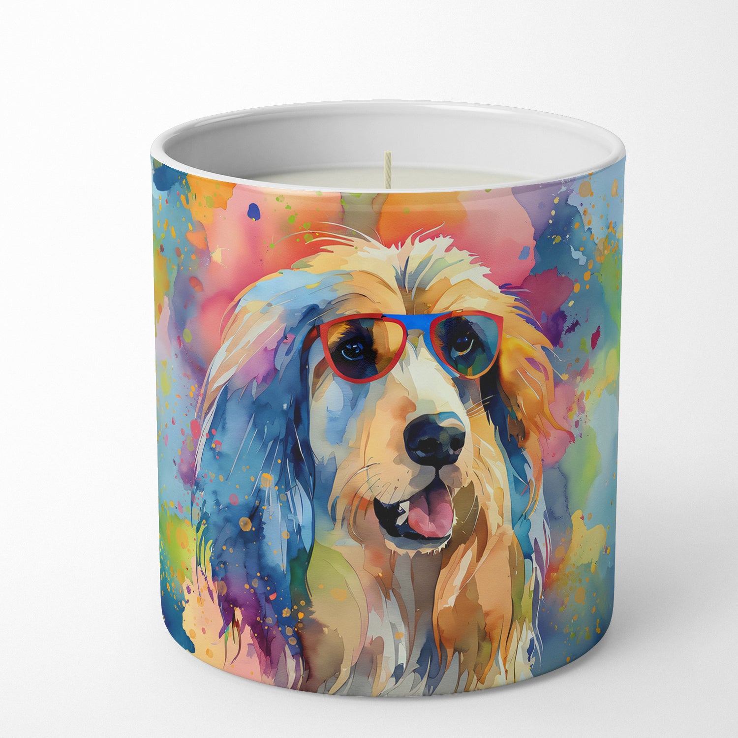 Afghan Hound Hippie Dawg Decorative Soy Candle on Sale