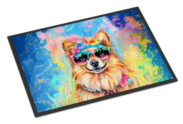Pomeranian Hippie Dawg Indoor or Outdoor Mat 24x36 For Discount
