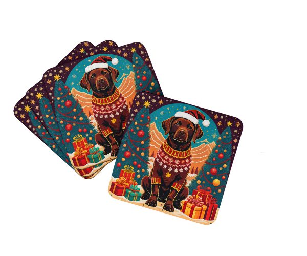 Chocolate Labrador Retriever Christmas Foam Coasters Supply