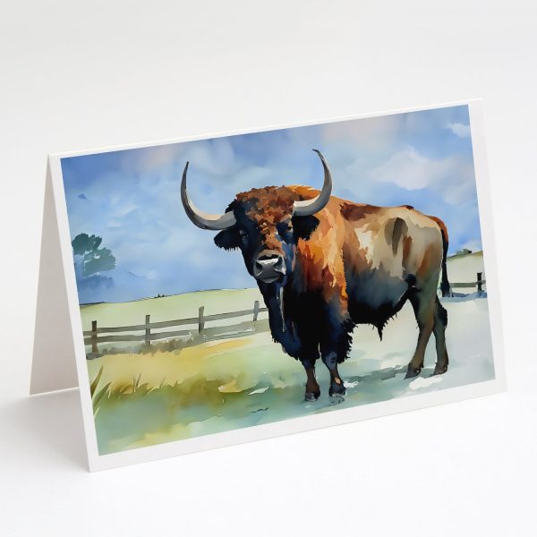American Bison Greeting Cards Pack of 8 Online Hot Sale