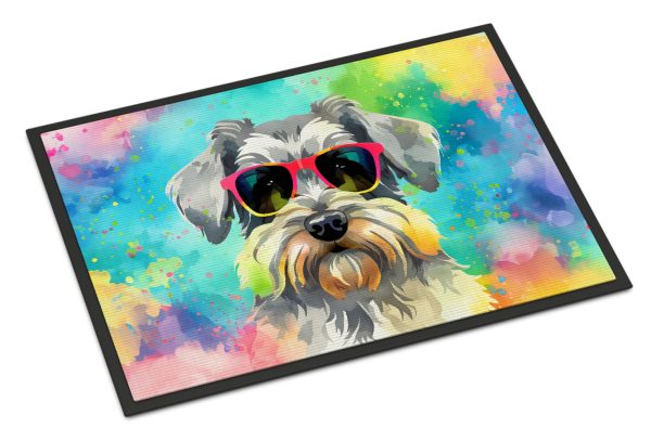 Schnauzer Hippie Dawg Indoor or Outdoor Mat 24x36 Online now