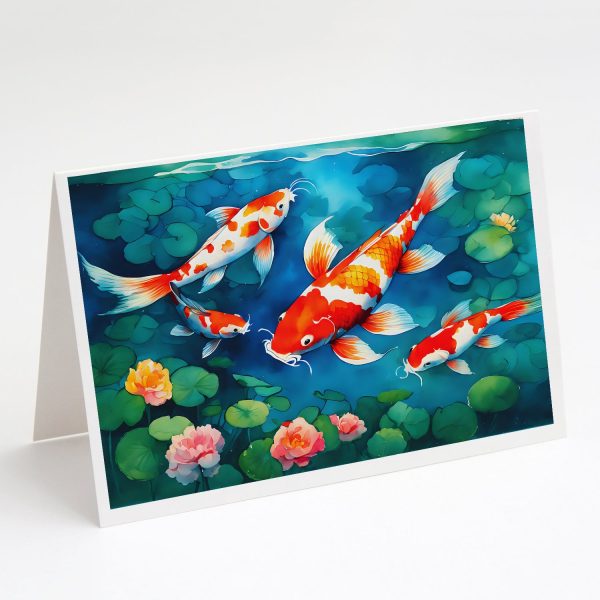 Koi Fish Greeting Cards Pack of 8 on Sale