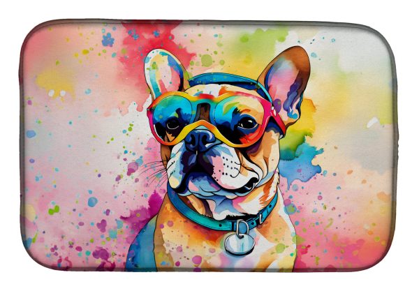 French Bulldog Hippie Dawg Dish Drying Mat on Sale