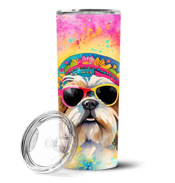 Shih Tzu Hippie Dawg Stainless Steel Skinny Tumbler For Discount