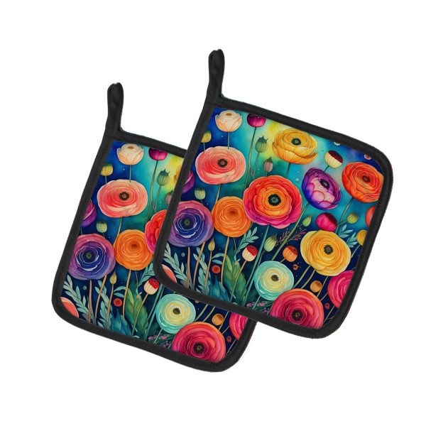 Colorful Ranunculus Pair of Pot Holders Discount