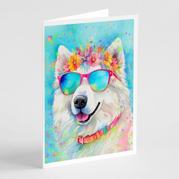 Samoyed Hippie Dawg Greeting Cards Pack of 8 Sale