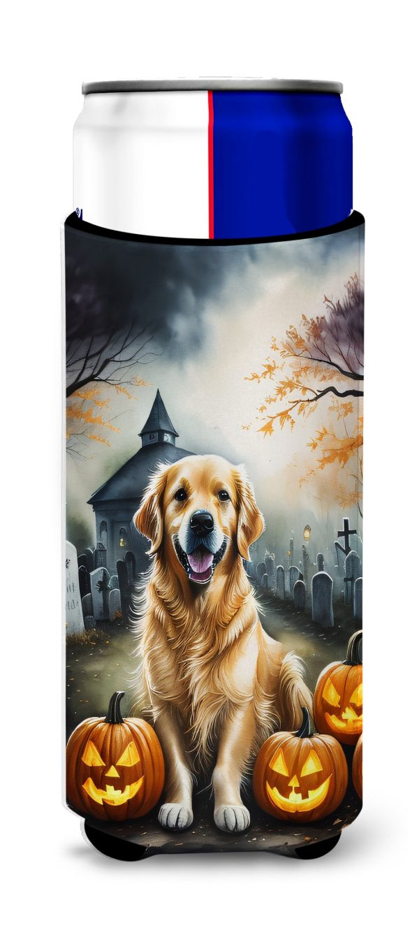 Golden Retriever Spooky Halloween Hugger for Ultra Slim Cans on Sale