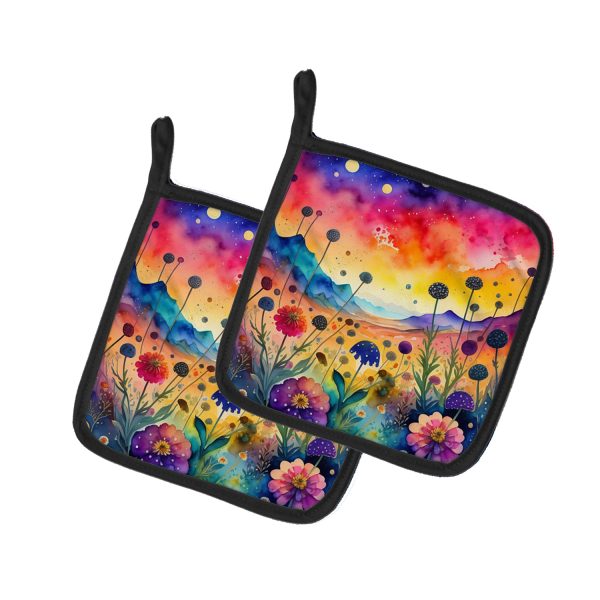 Colorful Scabiosa Pair of Pot Holders Online