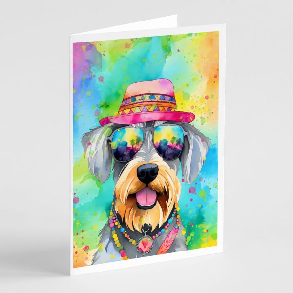 Schnauzer Hippie Dawg Greeting Cards Pack of 8 Hot on Sale