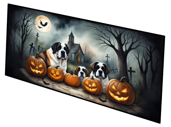 Saint Bernard Spooky Halloween Runner Mat 28x58 Cheap