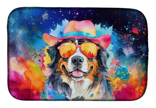 Bernese Mountain Dog Hippie Dawg Dish Drying Mat Cheap