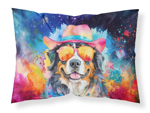 Bernese Mountain Dog Hippie Dawg Standard Pillowcase Hot on Sale