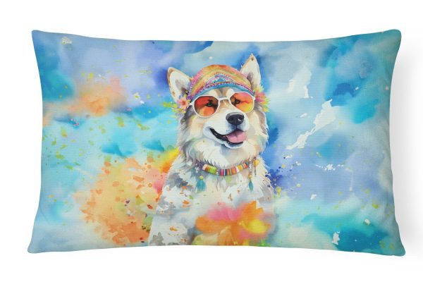 Alaskan Malamute Hippie Dawg Fabric Decorative Pillow Online Hot Sale