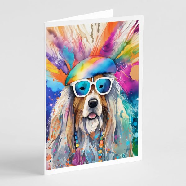 Bearded Collie Hippie Dawg Greeting Cards Pack of 8 Online Hot Sale