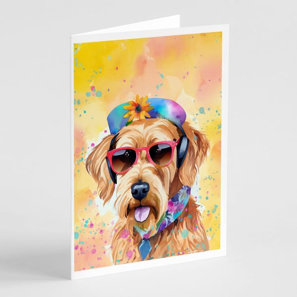 Airedale Terrier Hippie Dawg Greeting Cards Pack of 8 For Cheap