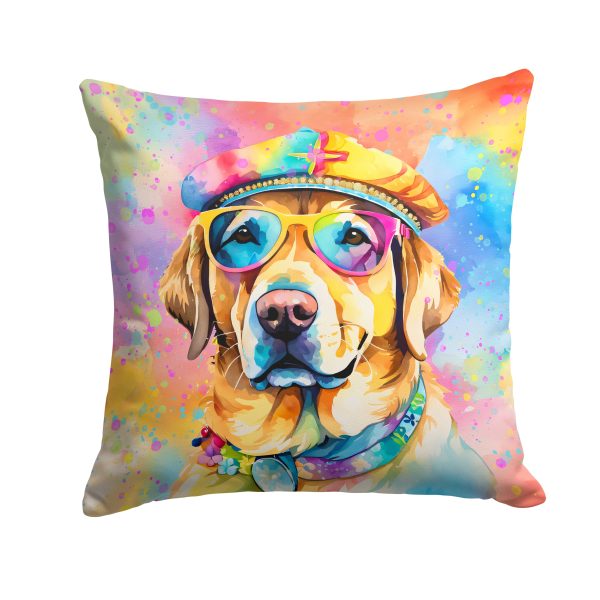 Yellow Labrador Hippie Dawg Fabric Decorative Pillow Online