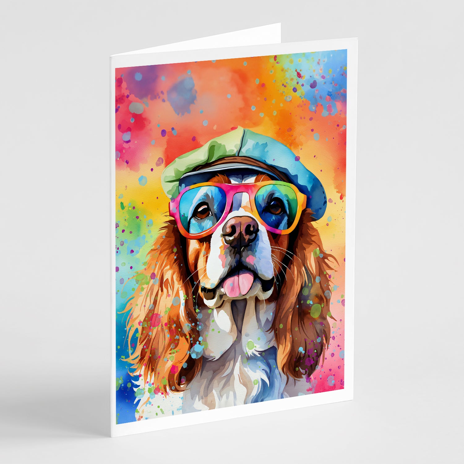 Cavalier Spaniel Hippie Dawg Greeting Cards Pack of 8 Hot on Sale