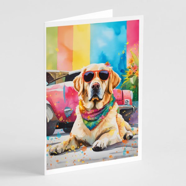 Yellow Labrador Hippie Dawg Greeting Cards Pack of 8 Discount