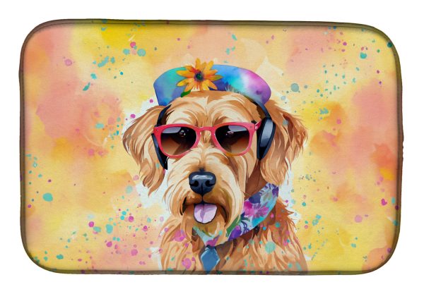 Airedale Terrier Hippie Dawg Dish Drying Mat For Cheap
