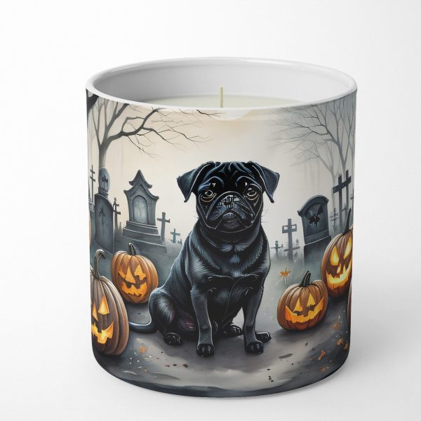 Black Pug Spooky Halloween Decorative Soy Candle Sale