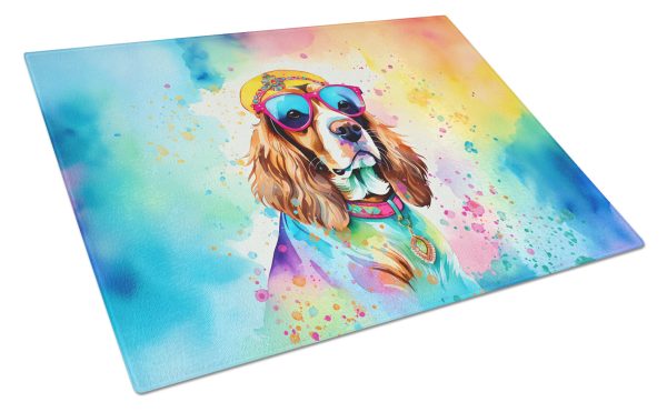 Cavalier Spaniel Hippie Dawg Glass Cutting Board Large Online now