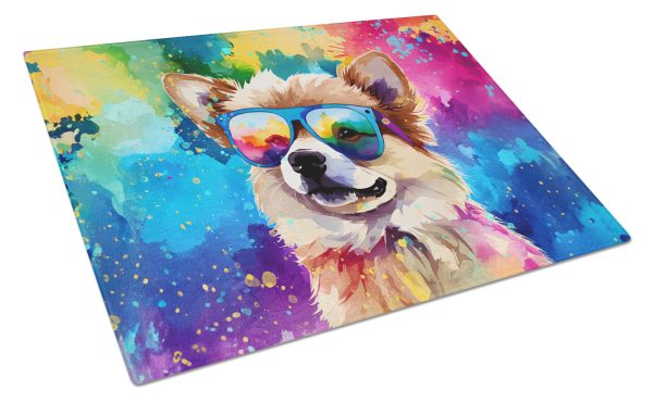 Pomeranian Hippie Dawg Glass Cutting Board Large on Sale