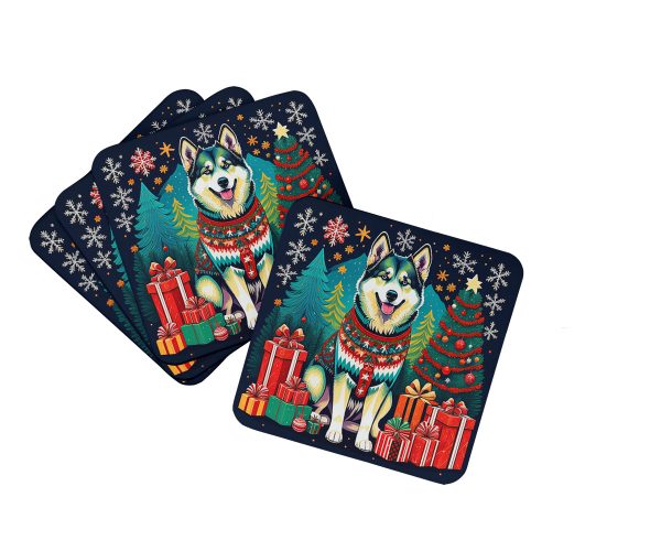 Alaskan Malamute Christmas Foam Coasters Supply