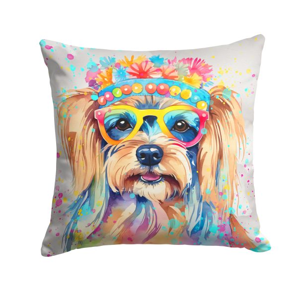 Yorkshire Terrier Hippie Dawg Fabric Decorative Pillow Online Hot Sale