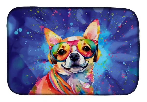 Chihuahua Hippie Dawg Dish Drying Mat Sale