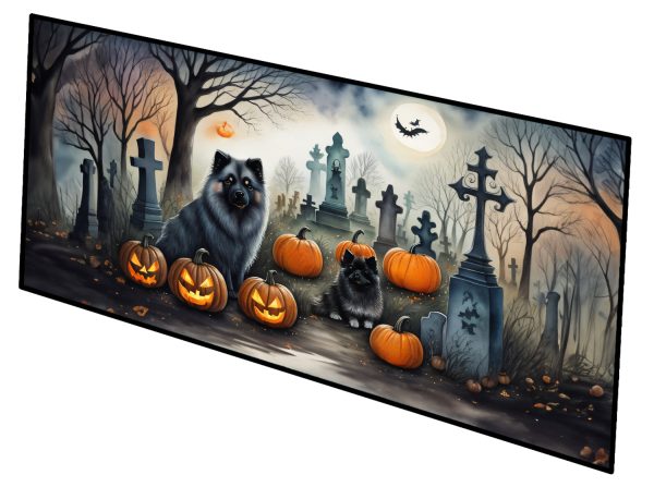 Keeshond Spooky Halloween Runner Mat 28x58 For Sale