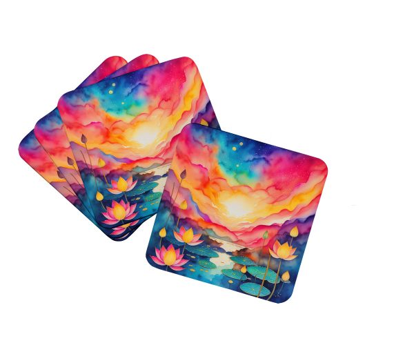 Colorful Lotus Foam Coaster Set of 4 Cheap