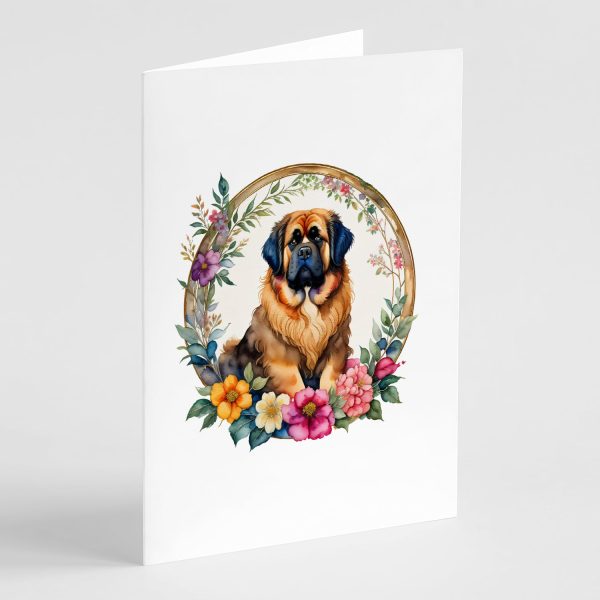 Tibetan Mastiff and Flowers Greeting Cards and Envelopes Pack of 8 Online Sale