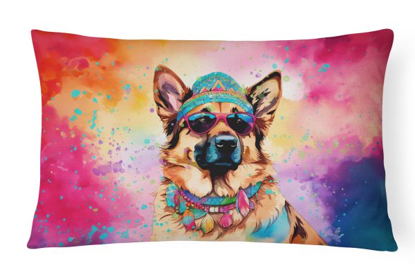 German Shepherd Hippie Dawg Fabric Decorative Pillow Online Hot Sale