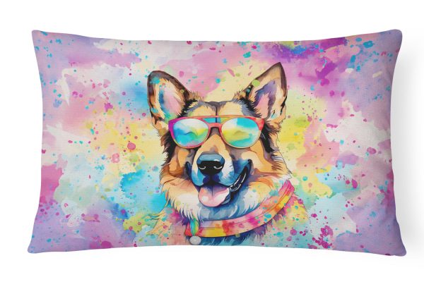 German Shepherd Hippie Dawg Fabric Decorative Pillow For Cheap