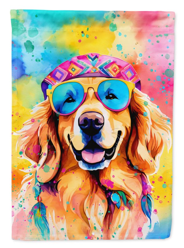 Golden Retriever Hippie Dawg Garden Flag – Retro Dog with Sunglasses & Multicolored Background Online Hot Sale
