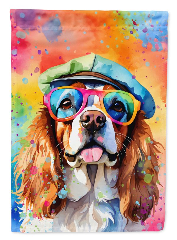 Cavalier Spaniel Hippie Dawg House Flag Supply