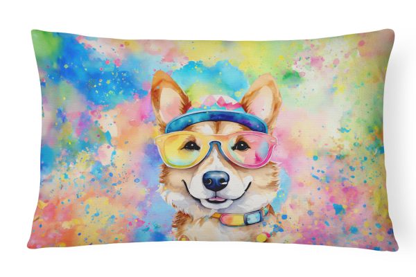 Corgi Hippie Dawg Fabric Decorative Pillow For Discount