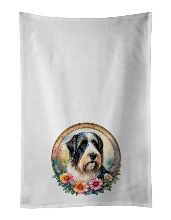 Bearded Collie and Flowers Kitchen Towel Set of 2 Online