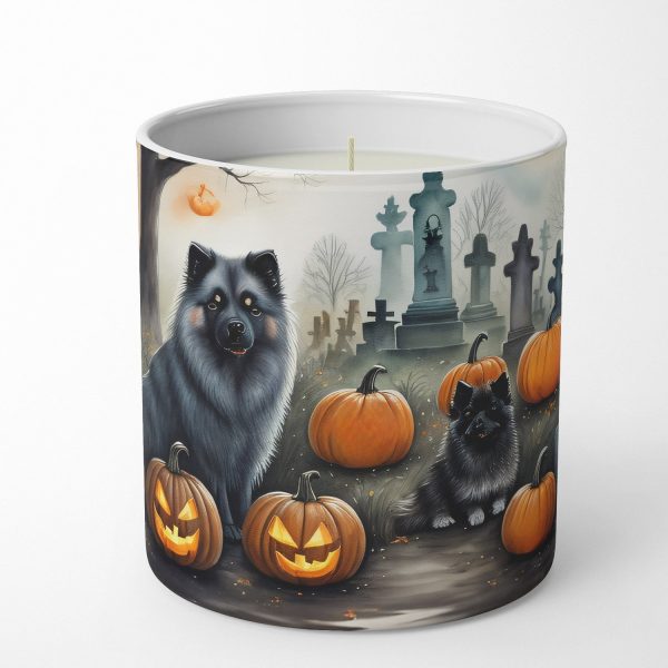 Keeshond Spooky Halloween Decorative Soy Candle on Sale