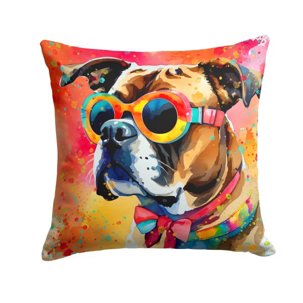 Boxer Hippie Dawg Fabric Decorative Pillow Hot on Sale