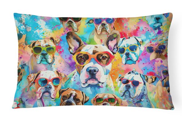 Boxer Hippie Dawg Fabric Decorative Pillow Discount